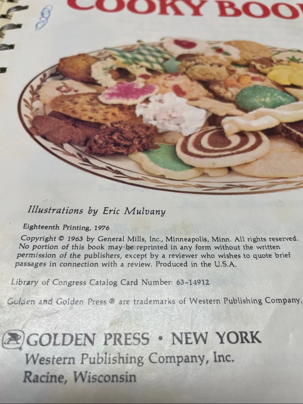 Betty Crocker Cooky Book - Red Cover with Colorful Cookie Collage